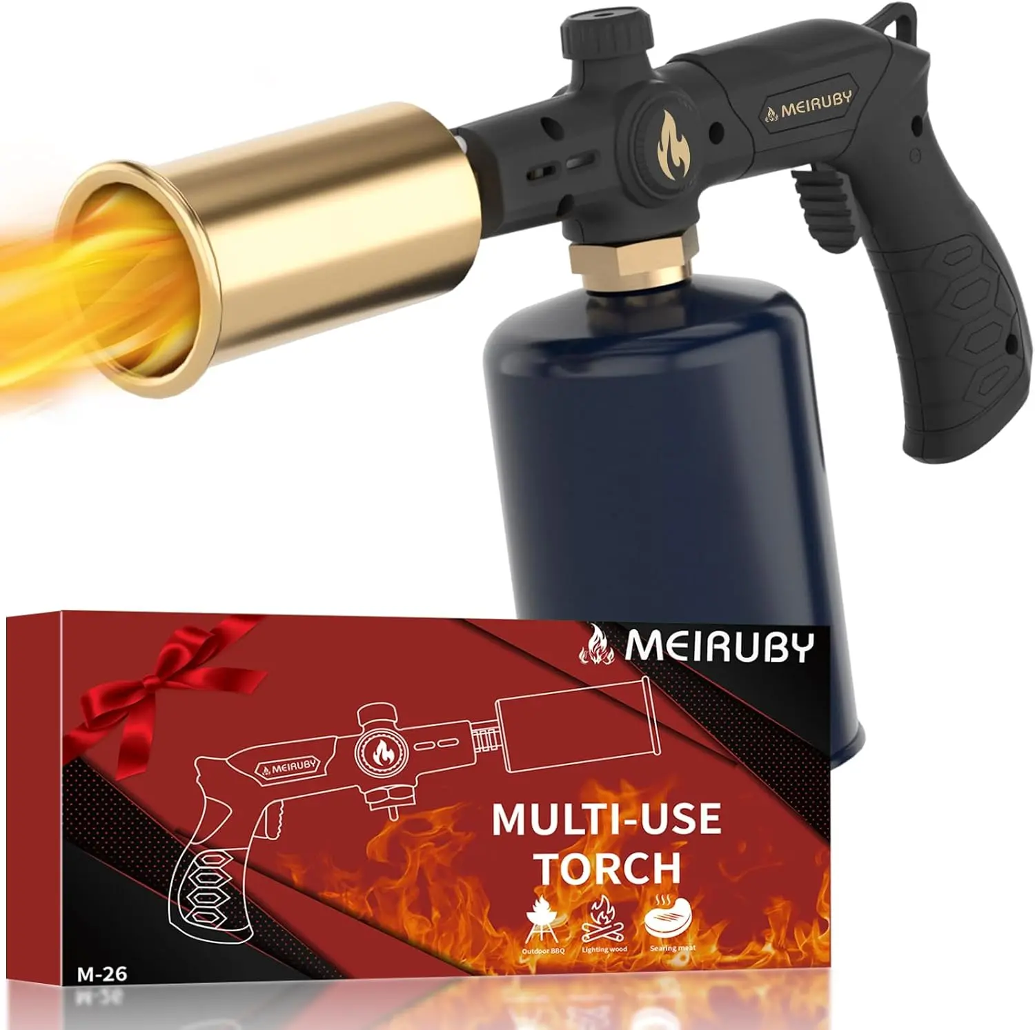 Propane Torch Gun, Gift for Dad Men, Culinary Blow Kitchen Cooking Torch for Steak Searing, Campfire Charcoal Starter for Blackstone Griddle Accessories (Tank Not included)