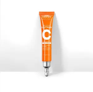SADOER 5X Vitamin C Eye Cream Mild Hydrating Smooth Texture Daily Eye Treatment for Brightening and Refining Under Eye Skin