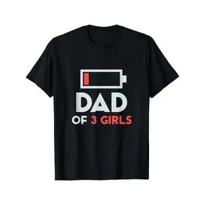 [100% Cotton] Dad of 3 Girls Fathers Day Gift from Daughter Wife T-Shirt
