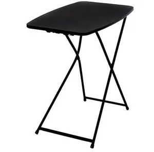 Mains 26" Adjustable Height Personal Folding Table, Black - Multi-Purpose Indoor Table for TV, Workstation, Parties big chair extendable table