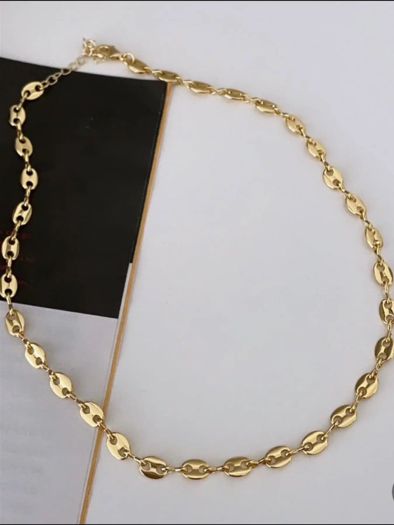 1pc Coffee Bean Shaped Pendant Necklace With Stainless Gold Plating Punk Style Pendant Necklace Stainless Steel Necklace Chic gorgeous jewelry