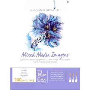 Imagine  Media 200gsm Paper,  White, A4 pad Including 50 Sheets