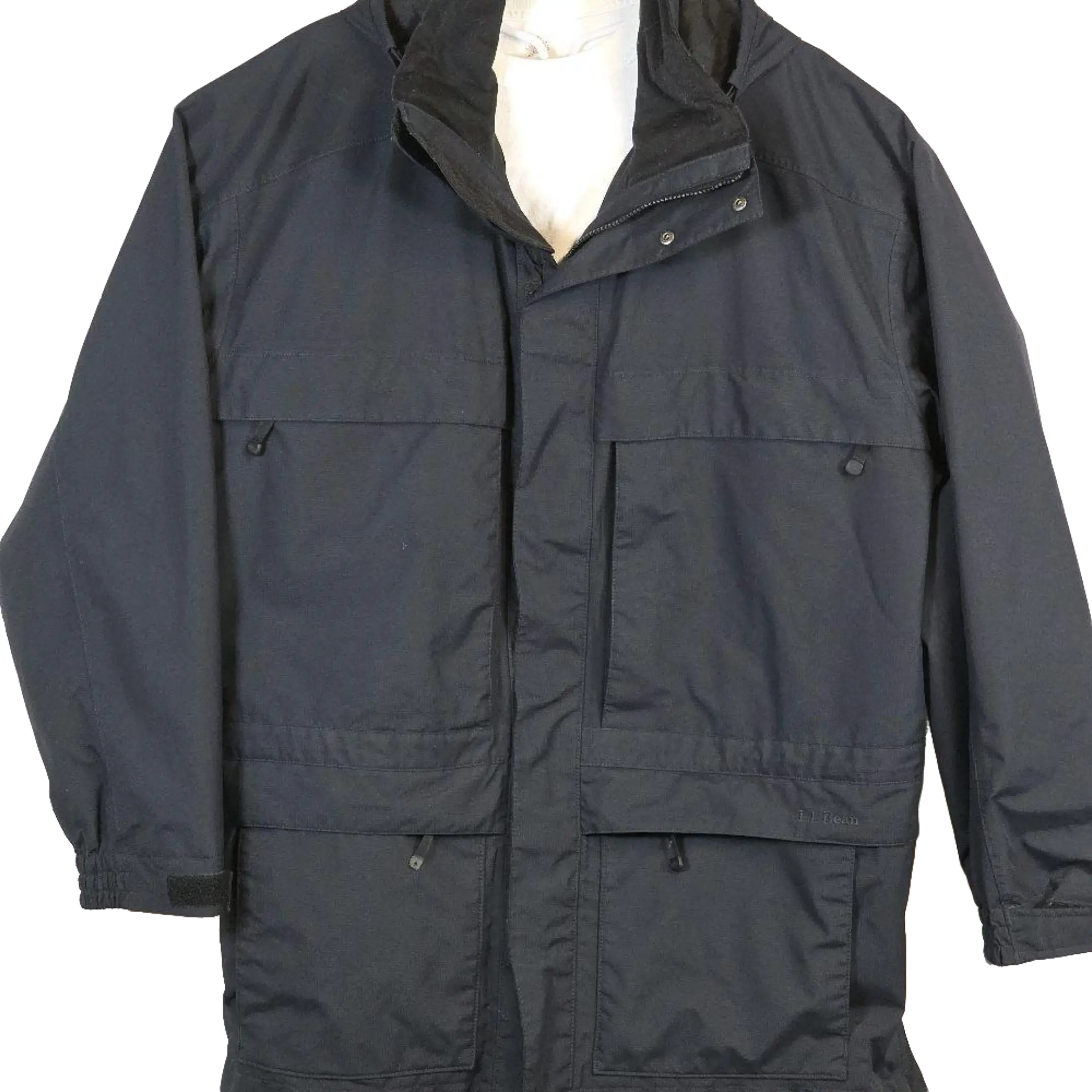 Vintage LL Bean Gore-Tex Rain Jacket Parka Mens XL Blue Hooded Extreme Wet Weather