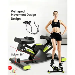 Adjustable Mini Stair Stepper Machine, Quiet Hydraulic Step Exerciser for Full-Body Training