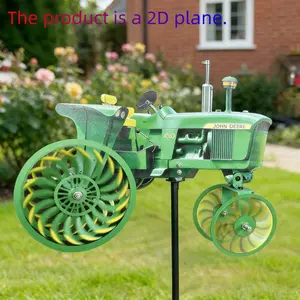 Tractor Windmill Garden Decor, Garden Sculptures, Outdoor Decoration for Yard Lawn, Patio Landscape Beautification, Rustic Style Gardening Accessory