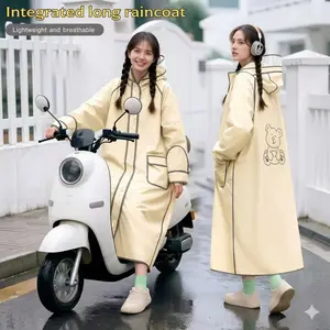 Waterproof Long One Piece Rain Coat for Women Thickened Adult Rain Jacket with Hood and Pockets Lightweight Rain Coat Full Body Cover