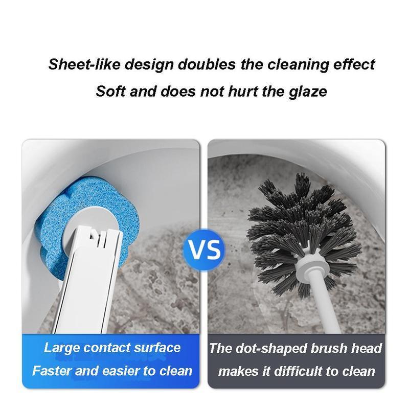 Snofrid Disposable Toilet Brush, Toilet Bowl Wand Holder Set with 24PCS Cleaner Refills, Bathroom Cleaning System for Sink Bathtub Drain Wash Basin UrinalWall-Mount Scrubbing Toilet Brush Bathroom Cleaning Kit
