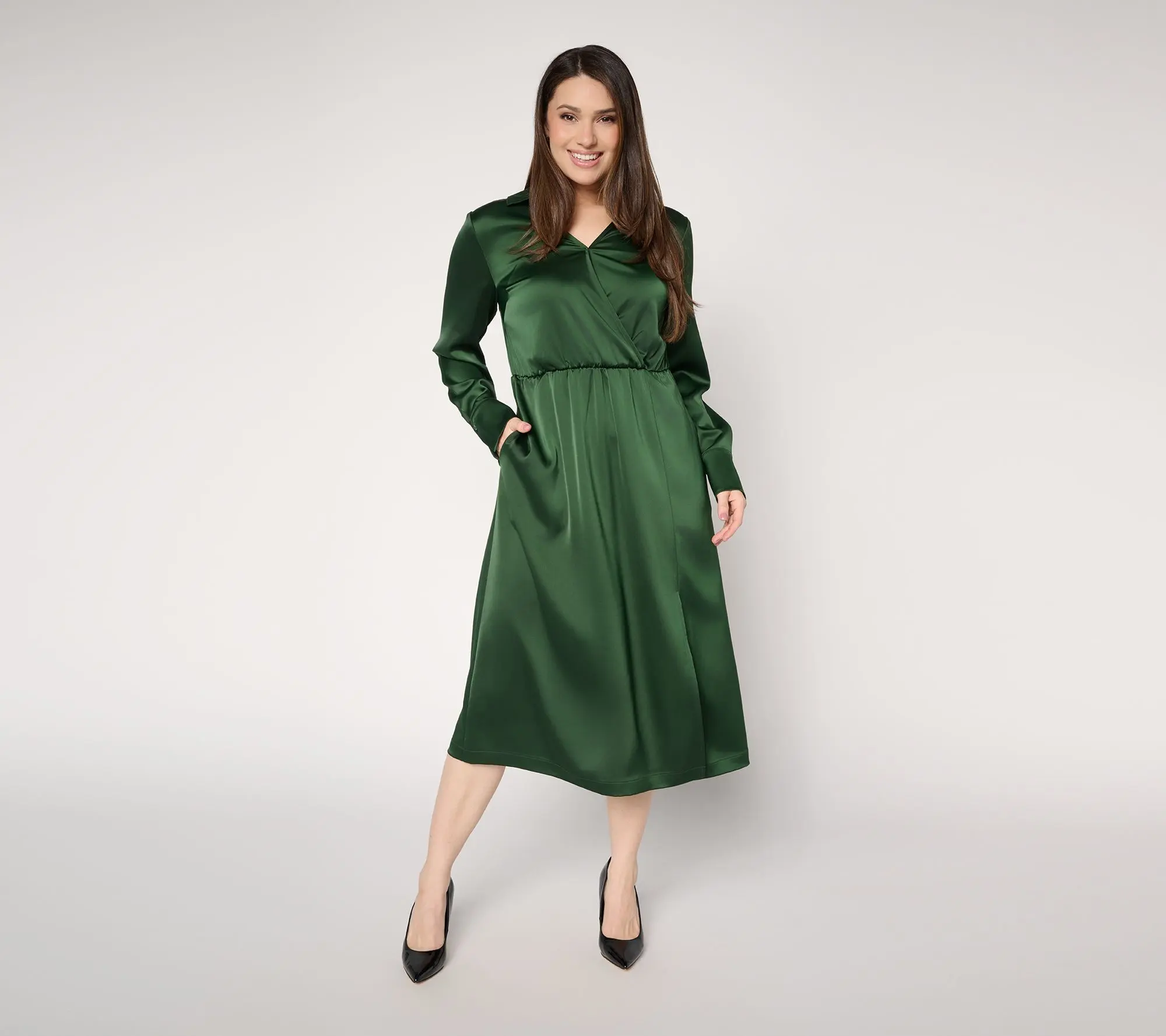 BEAUTIFUL by Lawrence Zarian Petite The Joyful Satin Dress