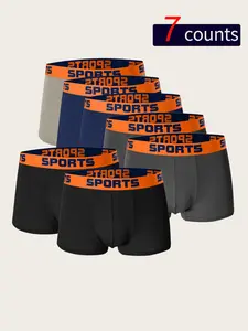 Men's Letter Tape Boxer Brief Sport, Breathable Comfortable Underwear for Daily Wear, Casual Men's Underwear for All Seasons, Fall Wear, Fallfreshness Clothes