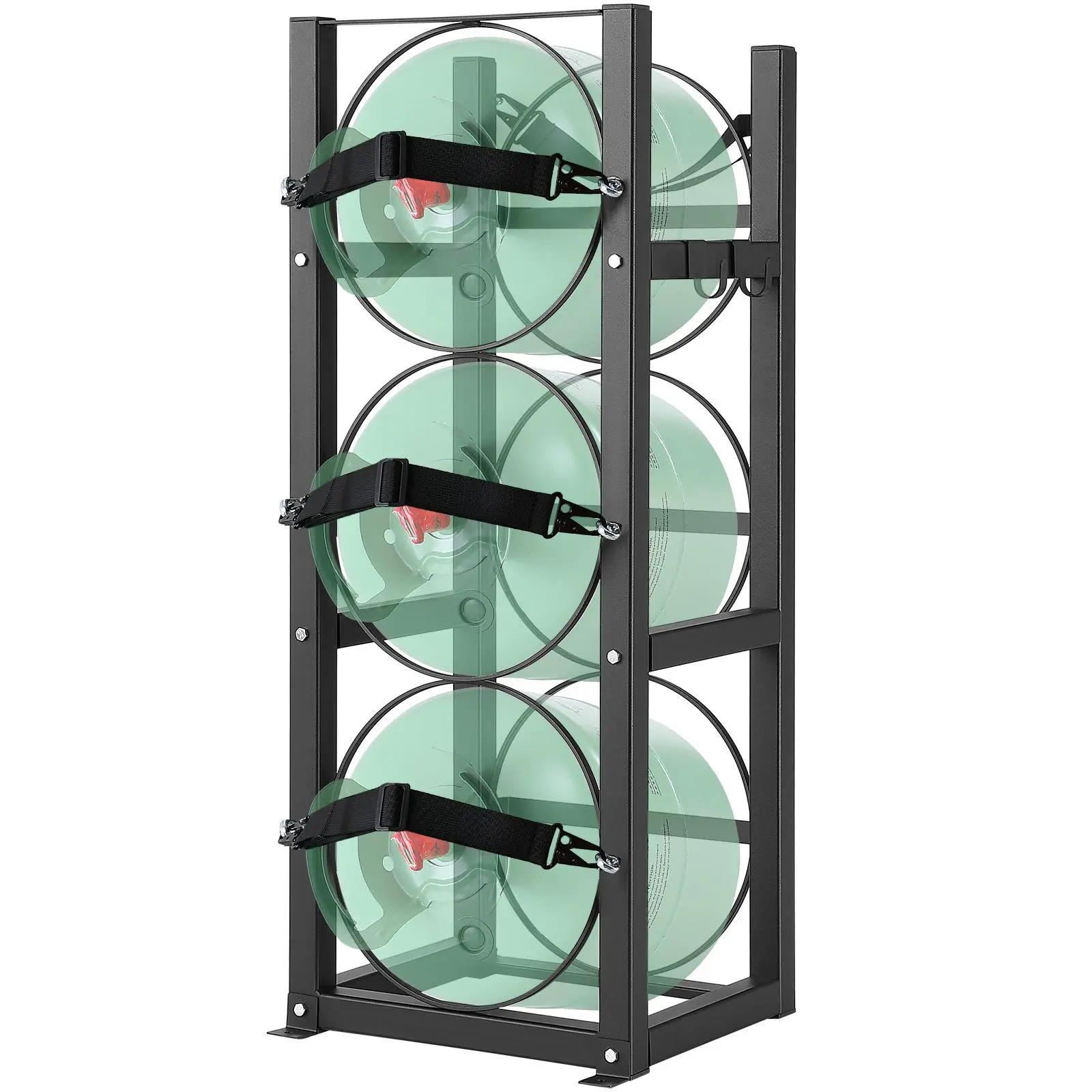 【SummerFinds】VEVOR Refrigerant Tank Rack,  with 3 x 30lbs Bottle Tanks, Cylinder Tank Rack 12.79x12.99x33.07 in, Refrigerant Cylinder Rack Gas Cylinder Racks and Holders for Freon, Gases, Oxygen, Nitrogen