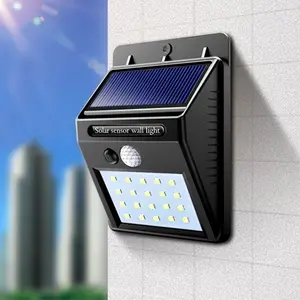 2-Pack LED Solar Lights with Motion Sensor, Outdoor Garden Pathway Fence Stairs Security Wall Lamp, Decorative Yard Garage Entry Lighting