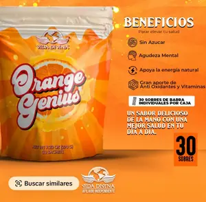 Orange Genius Juice Beverage - 30 Servings of Natural Ingredients for Energy and Concentration - Ideal for Healthy Living - Vitamin, Fruit