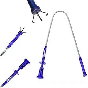 Grab Reach Tool 360 Degree Flexible Gripper Four-claw Pickup with LED Light for Sewers & Crevices 01-Picker Ideal for Home Auto Repair Mechanics Engineering