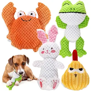 Cute Plush Squeaky Soft Durable Chicken-Frog Teething Chew Toys for Pet Cats Birds Horses 2 PCS