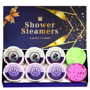 8pcs Eucalyptus Lavender Aromatherapy Shower Steamers Self Care, local warehouse Home Spa Bath Bombs for Men and Women Shower Supplies Travel Daily Necessities, Birthday, Valentine's Day and Christmas Gift.