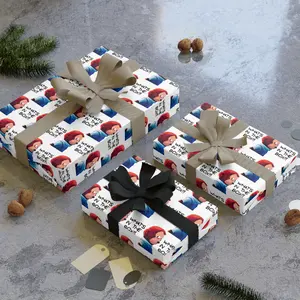 What's In the Box?! Funny Unique Gift Wrap Paper for Christmas, Custom Movies Xmas Wrapping Paper