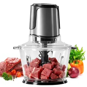 Food Processor, 450W Meat Grinder & Vegetable Chopper with 2 Bowels for Home Use, Food Chopper with Double S-Blades for Vegetable, Onion, Garlic, Meat, Nuts