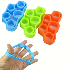 Silicone Grip Enhancers for Finger & Wrist Exercises Portable Finger Expanders for Strength Training and Relaxation Blue Green Orange Colors