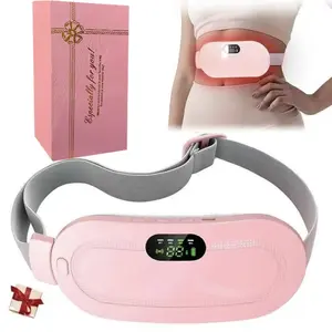 Heating Pads, Period Cramp Massager Uterus Warmer Belt Portable Cordless Multifunctional Heating Pad with 3 Heat Levels and 4 Massage Modes for Back Pain Relief Menstrual Heating Pad, Women's Holiday Gift