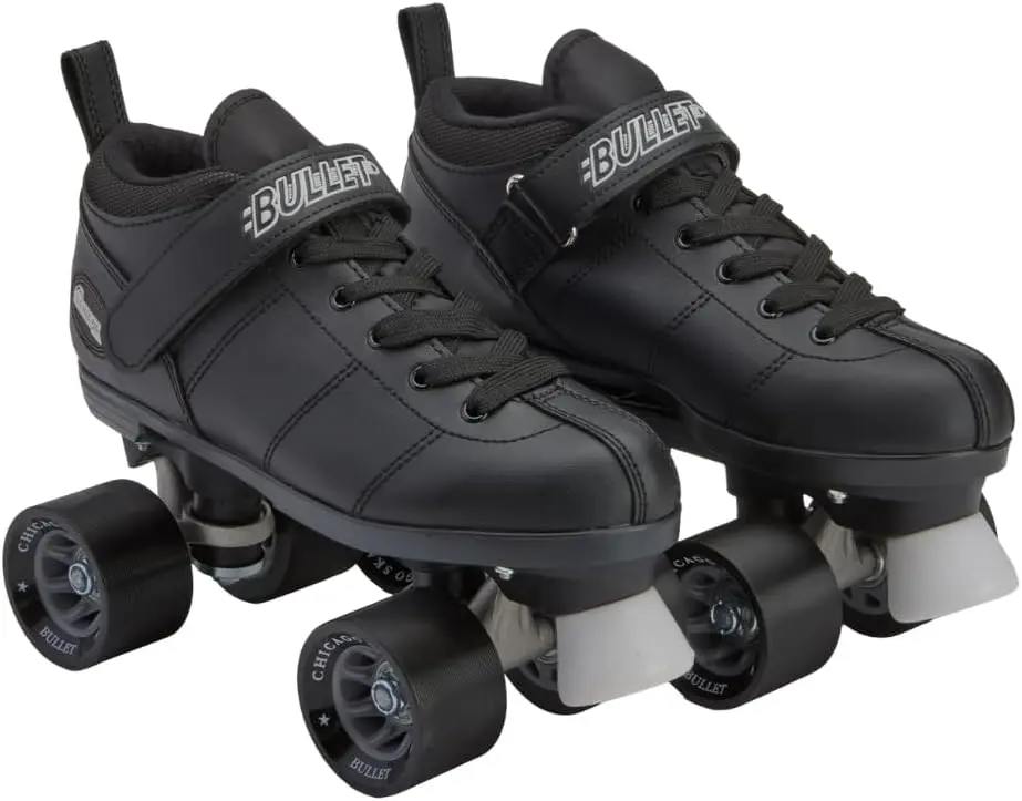 Chicago Skates Bullet Speed Roller Skates – Adjustable Quad Roller Skates Women Men, Durable Skates, Top Performance with Front Stopper, 62mm Urethane Wheels, Low-Cut Ankle Boot, Indoor Outdoor Toys