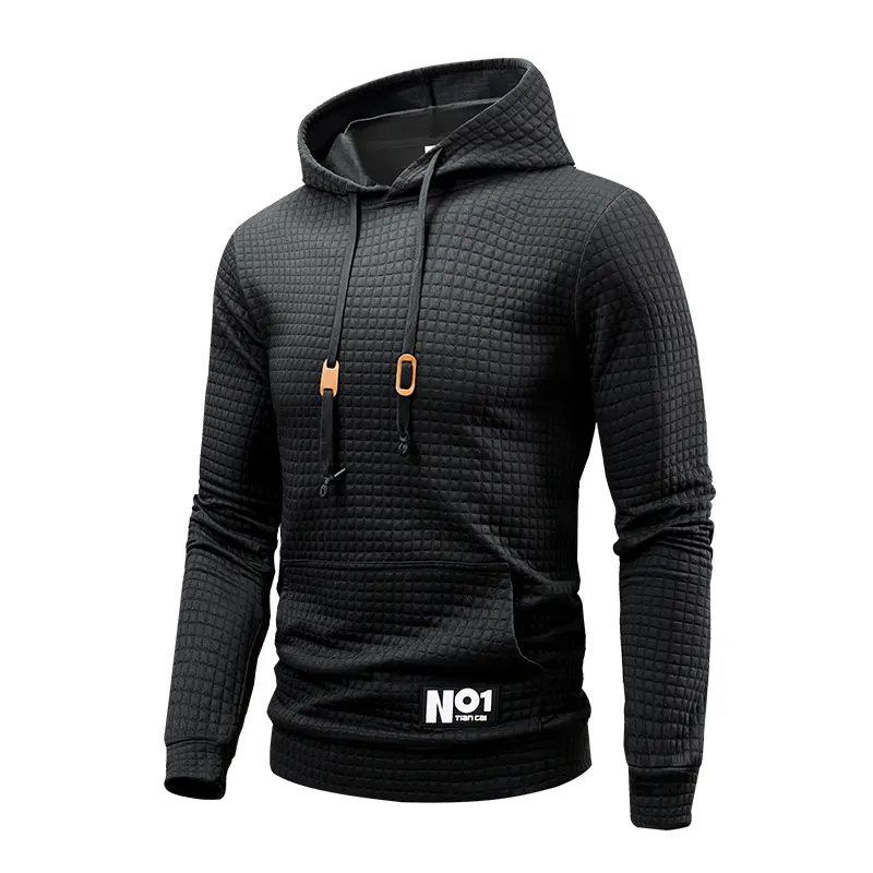 Waffle knit hoodie, perfect for cooler weather — warm & lightweight, great for lounging around the house, running errands, or commuting Menswear Sweatshirts fall outfits 2000s outfits outfits men mens hoodies Black Casual