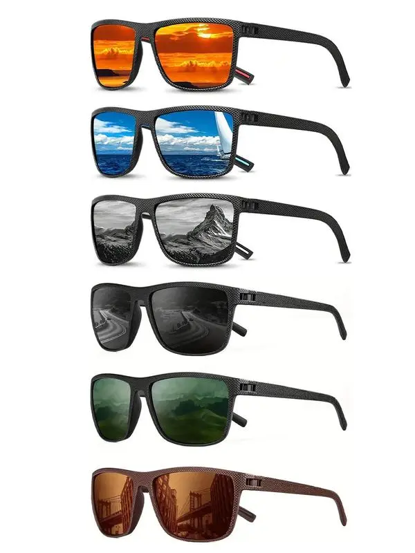 Paleshy 6 Pack Men's Lightweight Sport Sunglasses with Polarized Lens, UV Protection for Driving, Fishing, and Golf, Men's Sunglasses