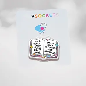 Cute In My Book a Really Good Place Retro Vintage Book Mental Health Magnetic Kindle Grip Kindle Holder Book Lover Grip Kindle Accessories Phone Holder MagSafe PopSocket Phone Grip Magnetic