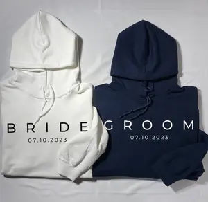 Personalized Matching Couple Hoodies Future Bride And Groom Custom Year - Ideal Wedding Present Menswear Unisex Decoration Jet Print Sweatshirts Tops Yarn