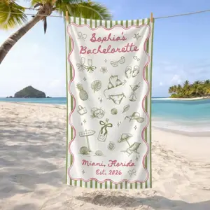 Bachelorette Towels, Beach Bach Party Favors Gifts, Last Toast Pool Towel Gift for Bridesmaid
