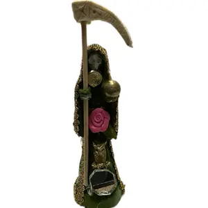 4 Inch Santa Muerte Cloth Statue Fixed At The Bottom