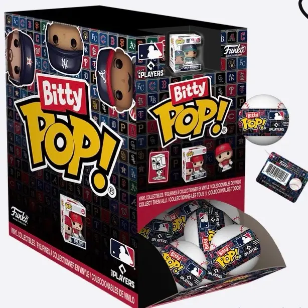 New Funko MLB Baseball-Themed Mystery Bitty Pop! Acrylic Collectible Single Figure with Detachable Bottom Lids, Mystery Packaging
