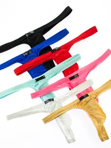 Men's High Elasticity Sexy Thong Underwear, Ultra-Thin Breathable Nylon Ice Silk, Comfortable All Seasons Fashion Briefs, Underwear Sets