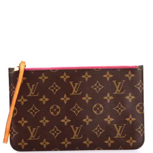 Pre-owned Louis Vuitton Canvas Coated Small Leather Goods Neverfull Pochette Monogram Canvas Large by Rebag