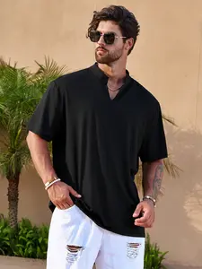 Men's Short Sleeve V-Neck T-Shirt, Street Style Gift for Boyfriend, Casual Fashion Tee, Perfect for Daily Wear