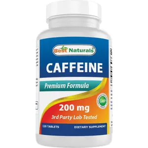 Best Naturals Caffeine Pills 200mg, 120 Count