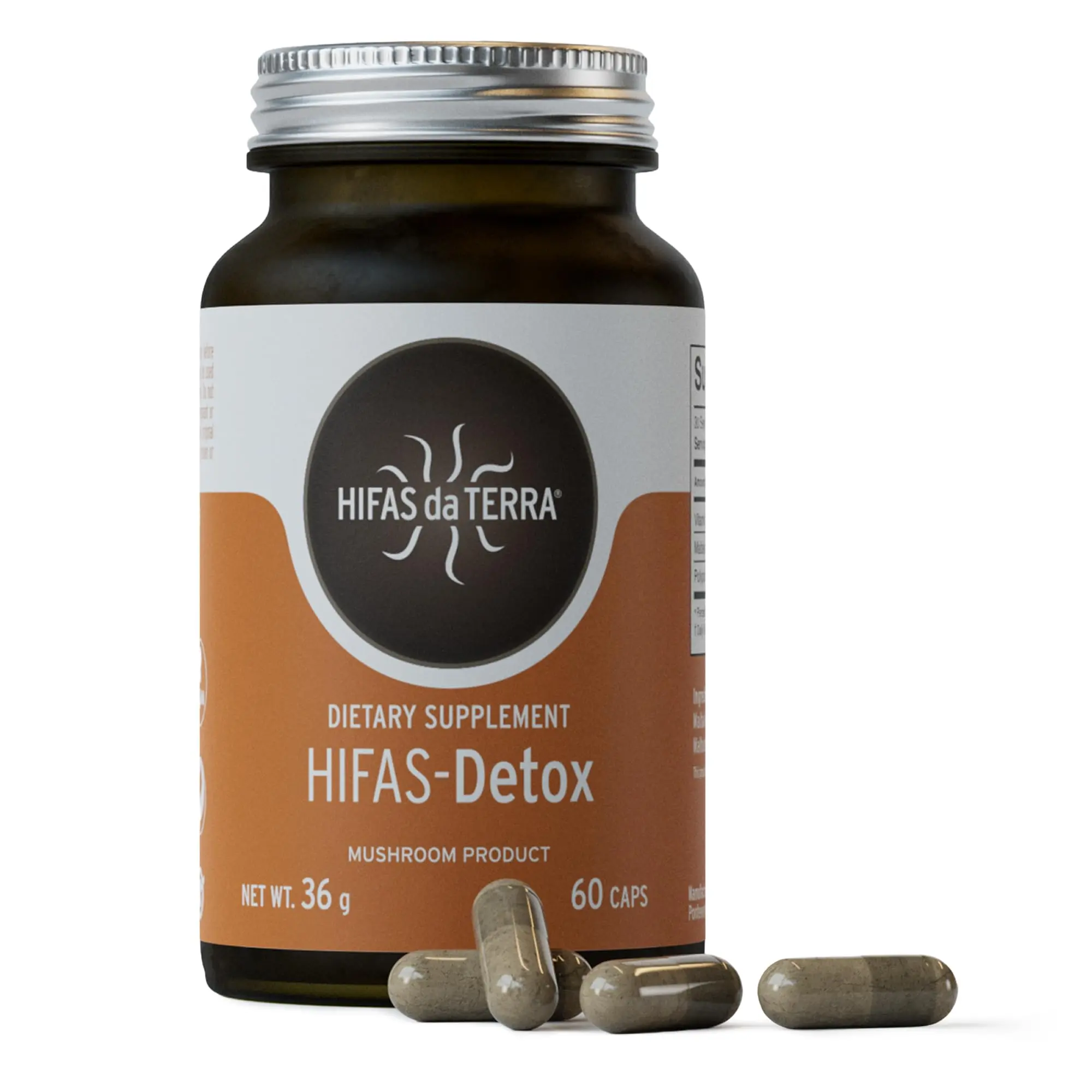 HIFAS DA TERRA HIFAS Detox - Maitake Mushroom Capsules with Polyporus, Organic Mushroom Extract Complex, Daily Brain Supplement for Women & Men, Herbal Immune Support - 60 Vegan Capsules
