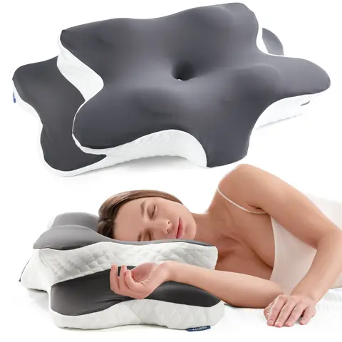 Alcedo Cervical Memory Foam Pillow for Neck and Shoulder Pain Relief, Adjustable Ergonomic Contour Orthopedic Pillow with Cervical Support for Side, Back and Stomach Sleepers