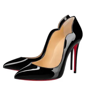 EROCALLI Womens Patent Leather Red Bottom Stiletto Pumps Elegant Pointed Toe Dress Heels for Bridesmaid and Night Out
