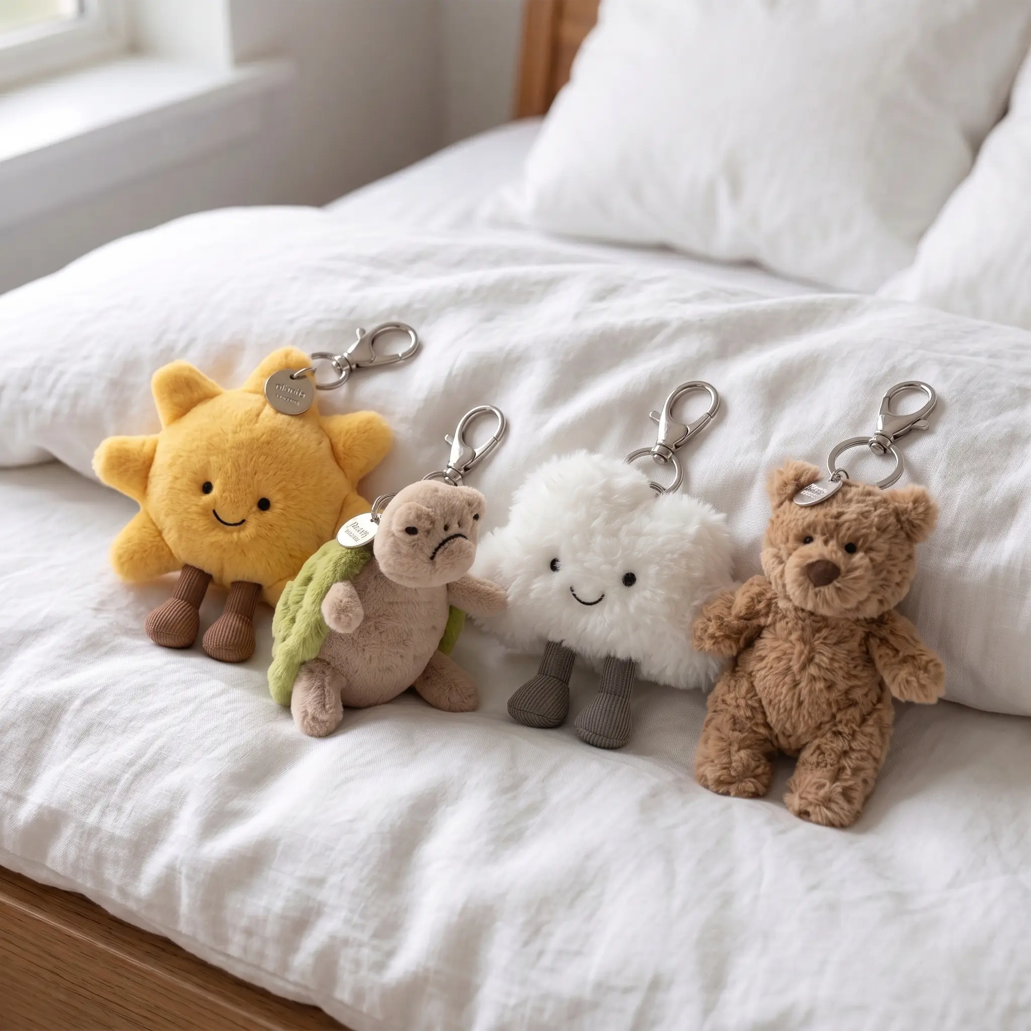 Jellycat Plush Bag Charm Collection, Adorable Plush Keychain, Cute Soft Coffee Bag Accessory, Adorable Cloud Gift for Her, Bag Charm