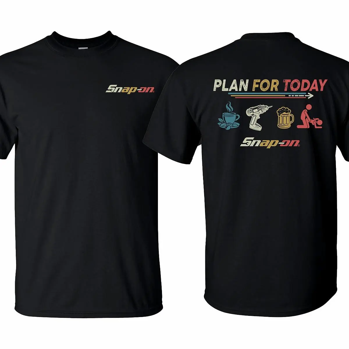 Snap-On Plan For Today Funny Graphic Tee, Y2K Retro Workwear Unisex Casual Cotton Streetwear T-Shirt