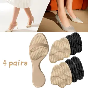 Metatarsal Pads for Women, Ball of Foot Cushions, Heel Inserts, High Heel Comfort Pads (2 Pairs), Anti Slip, Invisible Design