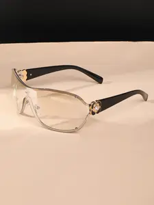 New High-Quality Oval Fashion Glasses, Y2K Trendy Versatile Eyewear, Women's Daily Wear Party Decoration Glasses