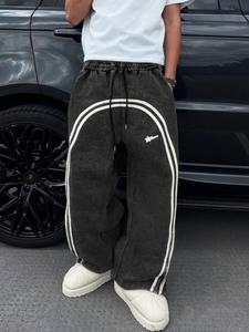 men's zipper decorate pants, regular fit casual street comfy pants for spring & fall, men's trousers for daily wear, athletic clothing, cotton