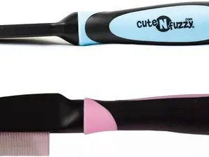 cuteNfuzzy Pet Flea Comb Stainless Steel Pins for Cats & Dogs, Blue Colour