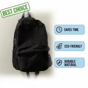 Coco Ruta SuperBreak One Durable Lightweight Bookbag with Spacious Main Compartment Front Utility Pocket & Organizer Black Stylish Large Capacity Backpack Eco-Friendly Durable Material