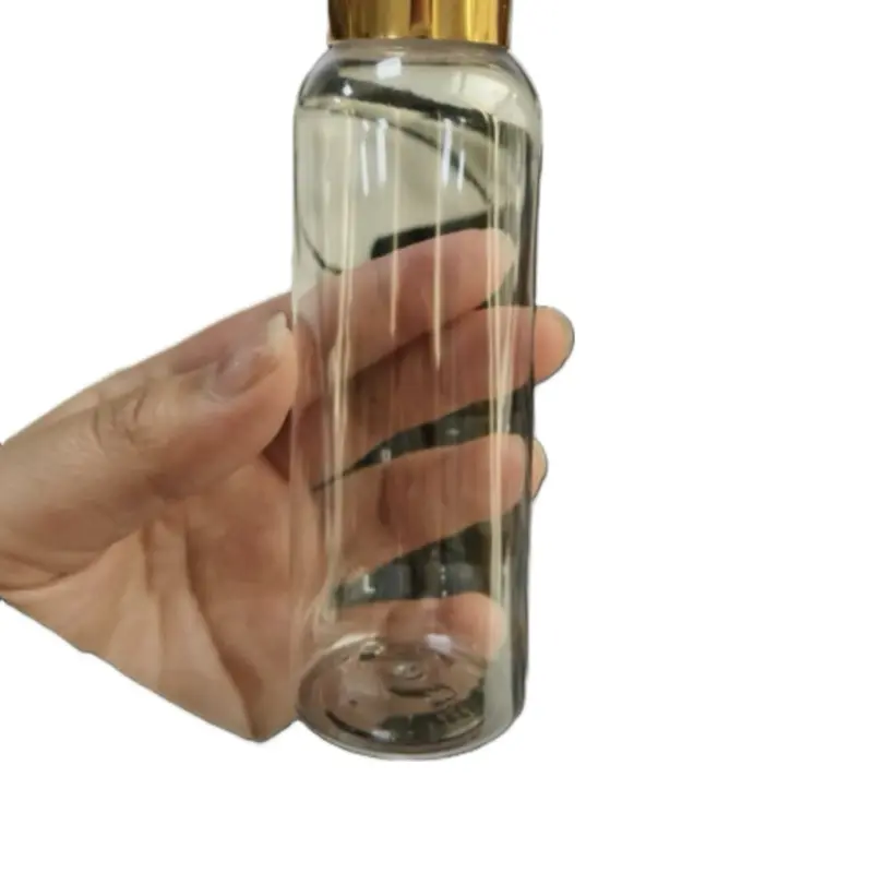 Clear Bottle with Gold Cap - Perfect for Travel and Daily Use - 100ml Capacity - Ideal for Essential Oils and Lotions