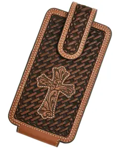 Cody James Men's Wells Basketweave Cross Leather Cell Phone Case - Cjasp26wt2-Bn