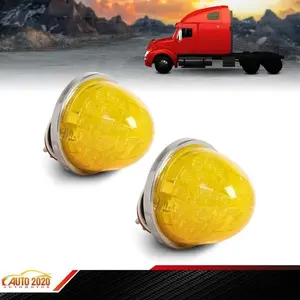 2PCS 17 LED Dual Function Watermelon Lights Amber Stop Turn Signal Marker Light