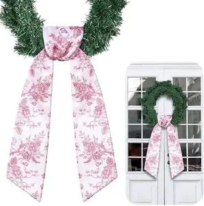 Red Floral Door Wreath Sash, Blue Hydrangea Wreath Sash, Summer Wreath Decor, Wedding Bouquet Sash, Wedding Wreath Sash, Romantic Decor