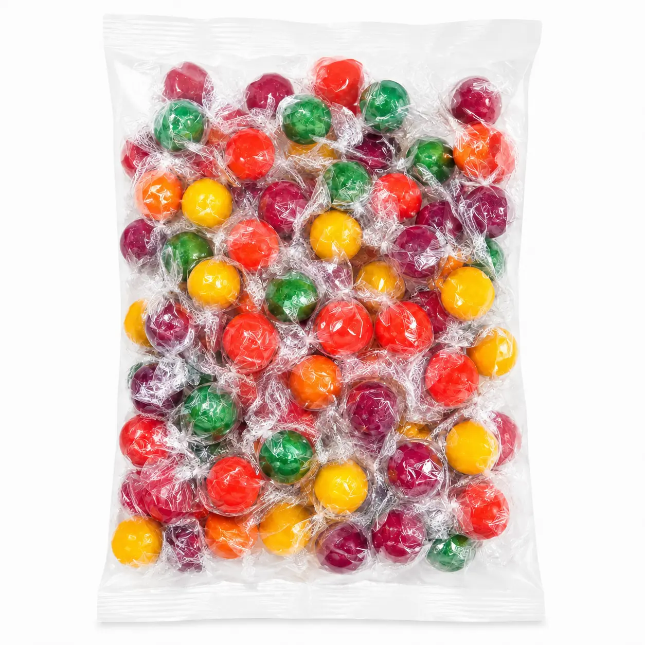 Fruit-Flavored Assortment Jawbreakers Hard Candy, 1 Lb Individually Wrapped Bag - Cherry, Orange, Lemon, Lime, Grape Boiled Hard Sweets Snacks